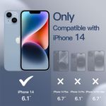 Funda JETech para iPhone 14 azul cobalto compatible con carga inalámbrica