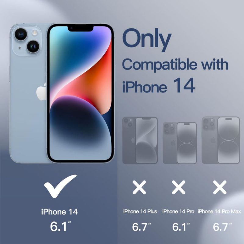 Funda JETech para iPhone 14 azul cobalto compatible con carga inalámbrica