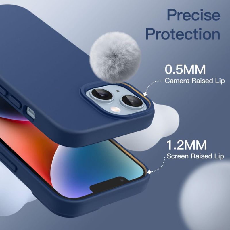 Funda JETech para iPhone 14 azul cobalto compatible con carga inalámbrica