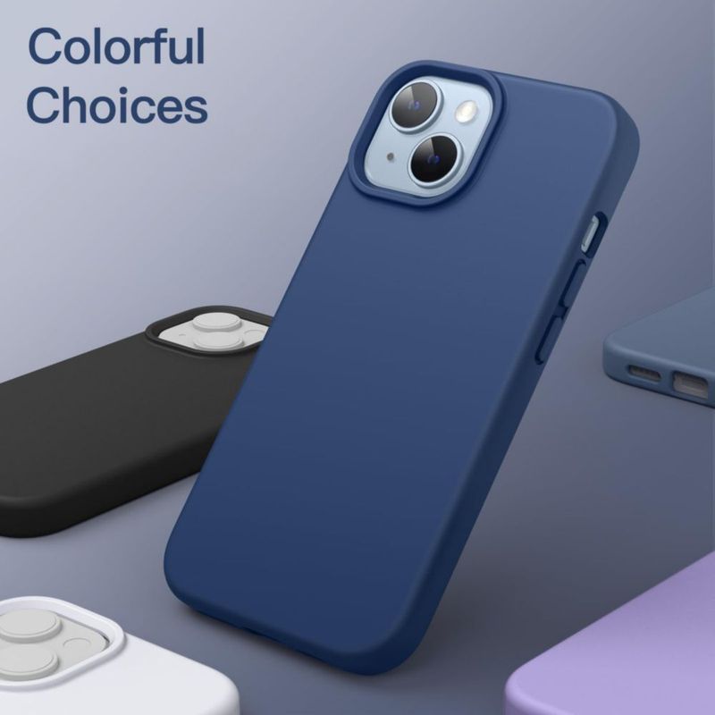 Funda JETech para iPhone 14 azul cobalto compatible con carga inalámbrica
