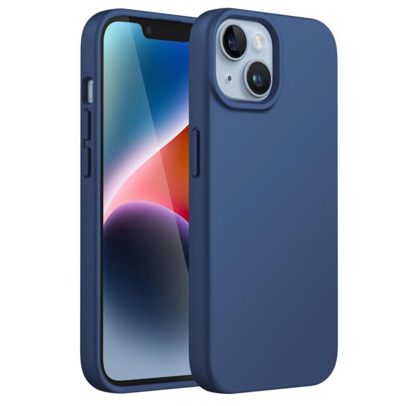Funda JETech para iPhone 14 azul cobalto compatible con carga inalámbrica
