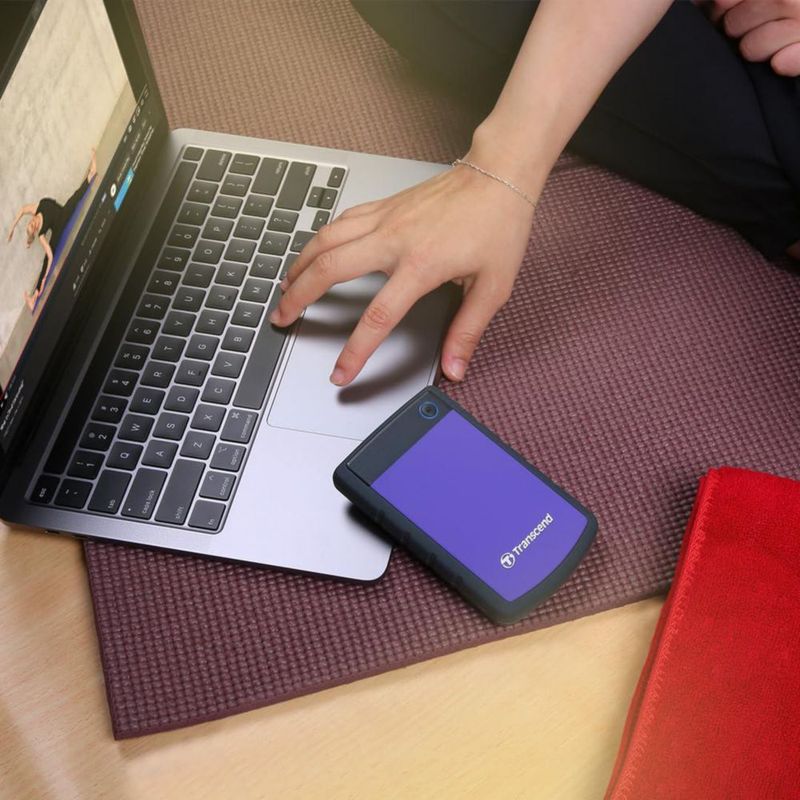 Disco Duro Externo Portátil Transcend 4TB Resistente USB 3.1 con Copia de Seguridad