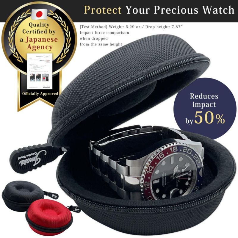 Estuche de viaje para reloj JMARS Single negro probado contra impactos