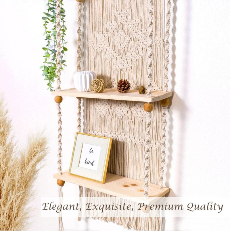 Estantería Induslyfe de 3 Niveles 43 cm x 130 cm estilo Boho para colgar en la pared