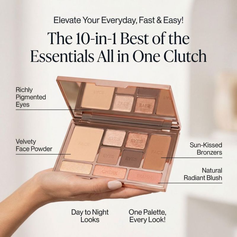 Paleta de maquillaje LUMINESS: sombras de ojos rubor bronceador y polvo