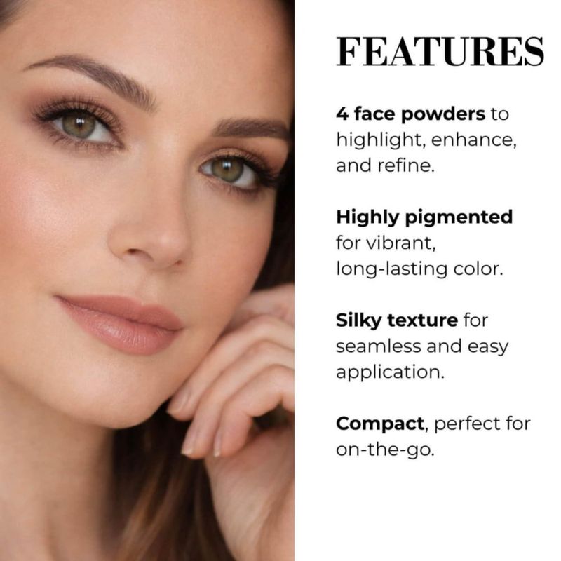 Paleta de maquillaje LUMINESS: sombras de ojos rubor bronceador y polvo