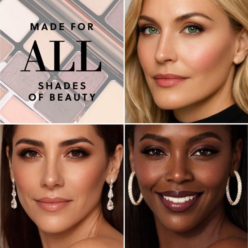 Paleta de maquillaje LUMINESS: sombras de ojos rubor bronceador y polvo