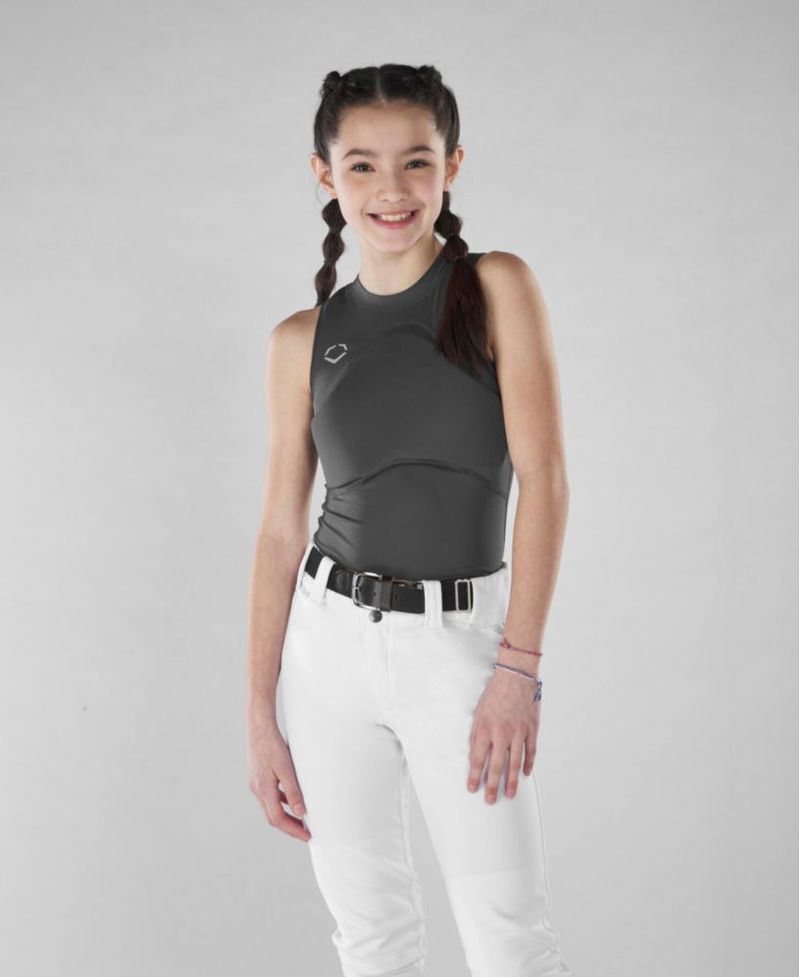 Camisa EvoShield para Niña con Espalda Tipo Racerback Gris Talla Juvenil Grande