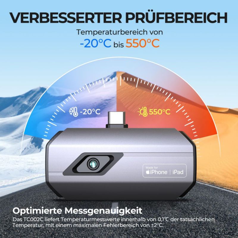 Cámara Termográfica TOPDON TC001PLUS 256×192 IR