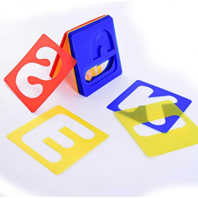 Juego de plantillas TecUnite 26 piezas 13 cm rojo/azul/amarillo