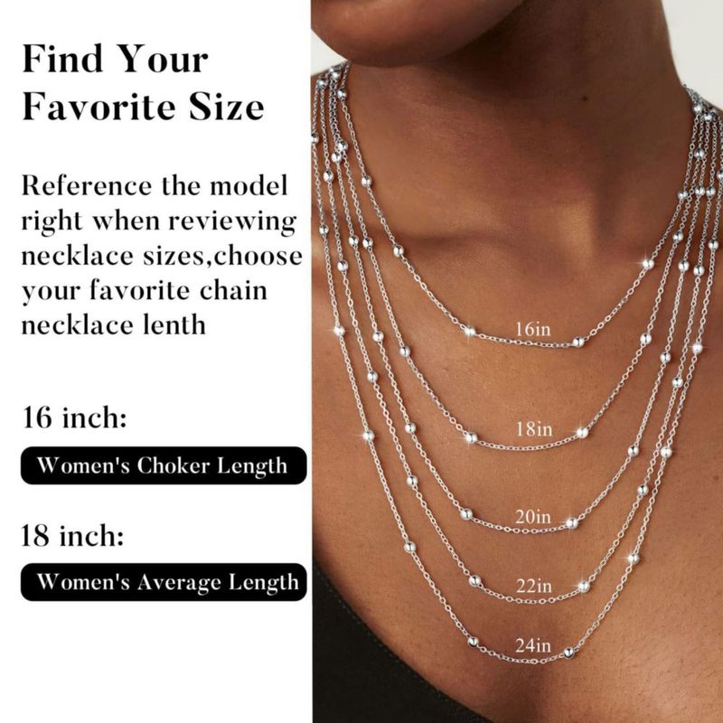 Collar IEFWELL de plata de 46 cm con cadena satélite de 16 mm