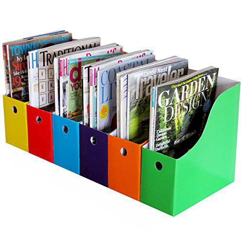 Porta Revistas Evelots Pack de 6 Multicolor 10 cm de ancho