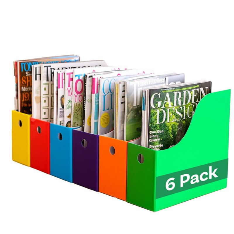 Porta Revistas Evelots Pack de 6 Multicolor 10 cm de ancho