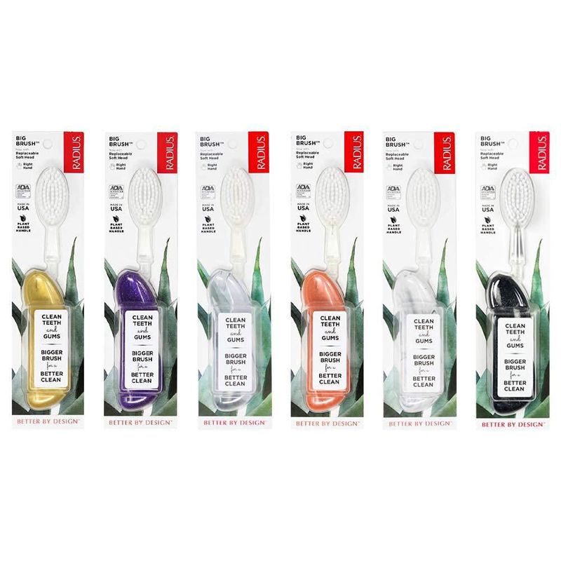 Cepillo de dientes RADIUS Big Brush pack de 6 variedad para diestros