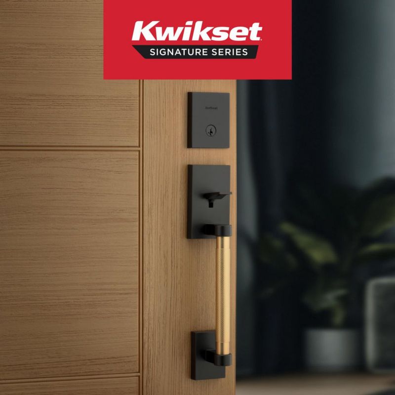 Cerradura de puerta Kwikset negro mate y latón SmartKey