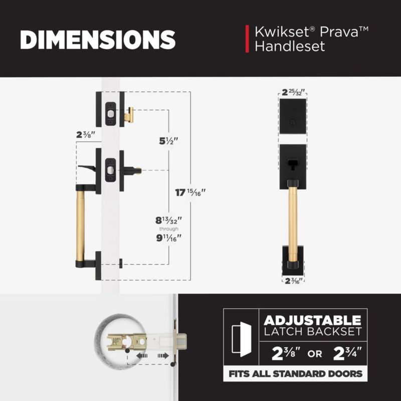Cerradura de puerta Kwikset negro mate y latón SmartKey