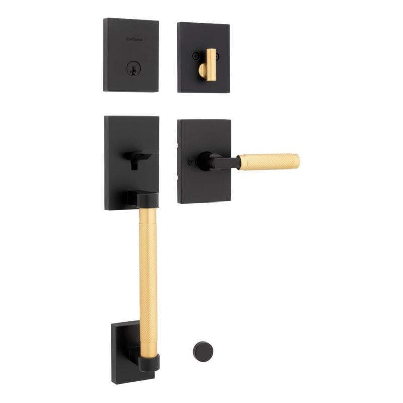 Cerradura de puerta Kwikset negro mate y latón SmartKey