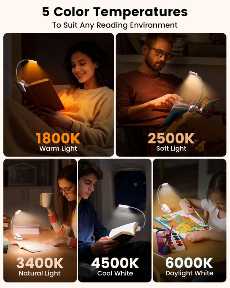 Lámpara de Lectura Glocusent 20 LED Recargable 1200 mAh