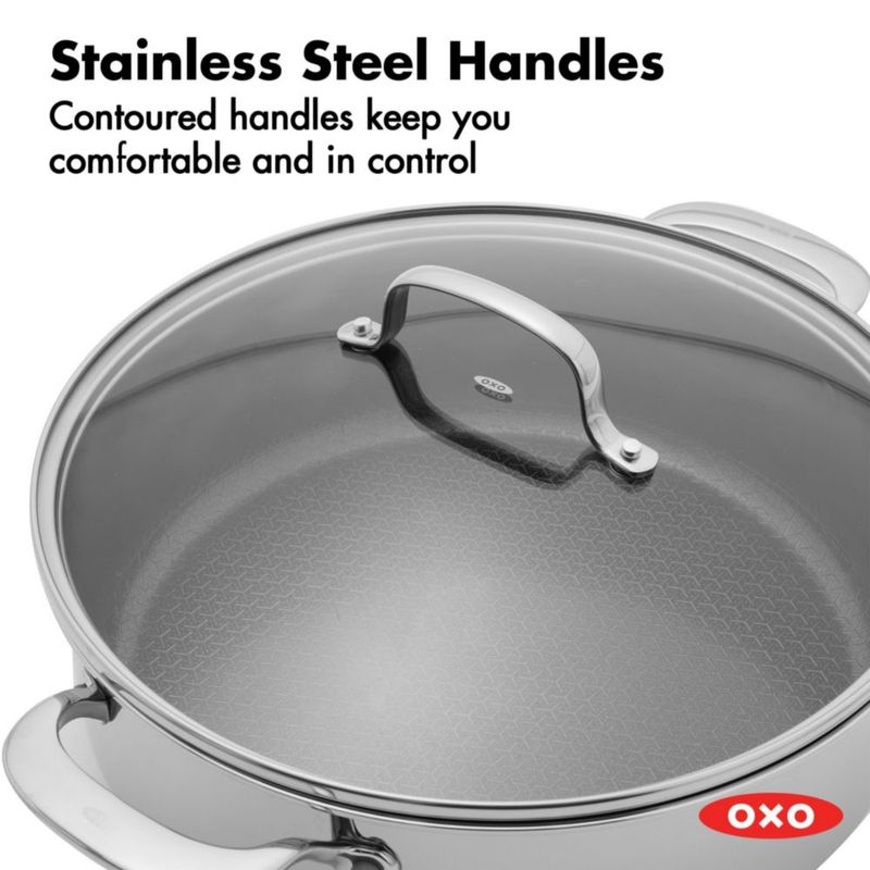 Cacerola OXO de 8 qt de acero inoxidable antiadherente con tapa