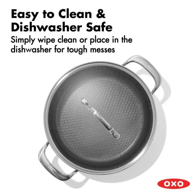 Cacerola OXO de 8 qt de acero inoxidable antiadherente con tapa