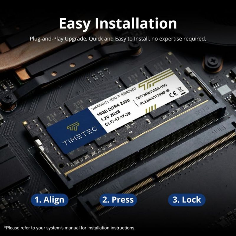 Memoria RAM para Portátil Timetec 64 GB (4 x 16 GB) DDR4 2400 MHz SODIMM