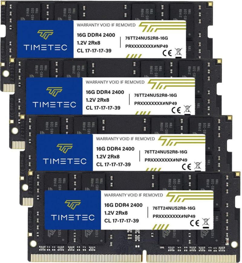 Memoria RAM para Portátil Timetec 64 GB (4 x 16 GB) DDR4 2400 MHz SODIMM