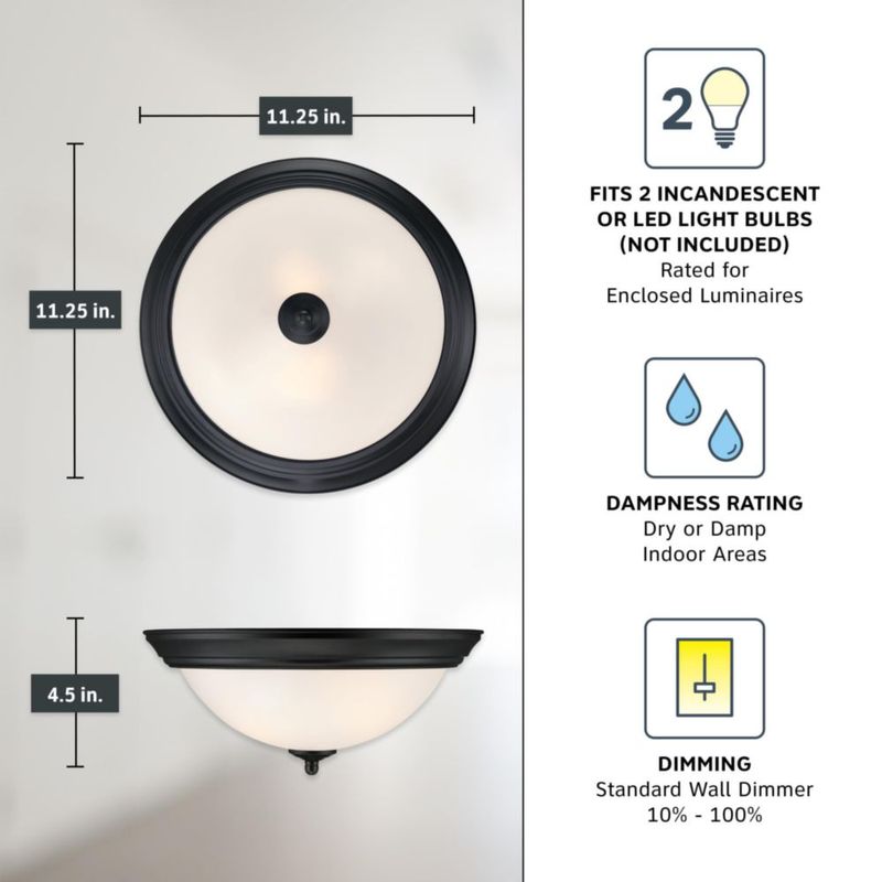 Lámpara de techo DESIGNERS FOUNTAIN 27 cm negro mate
