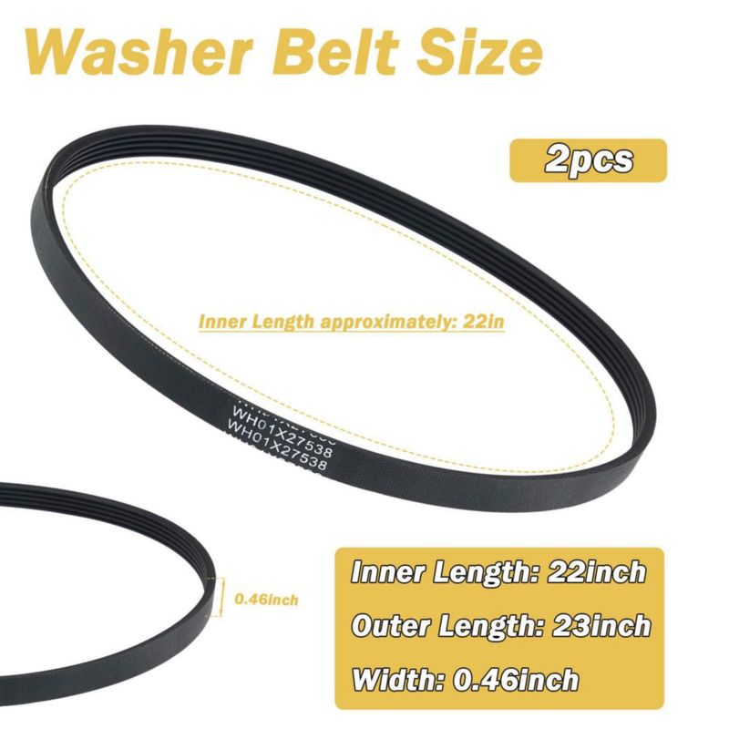 Correa de transmisión para lavadora superbobi WH01X27538 (2 unidades) para GE y Hotpoint