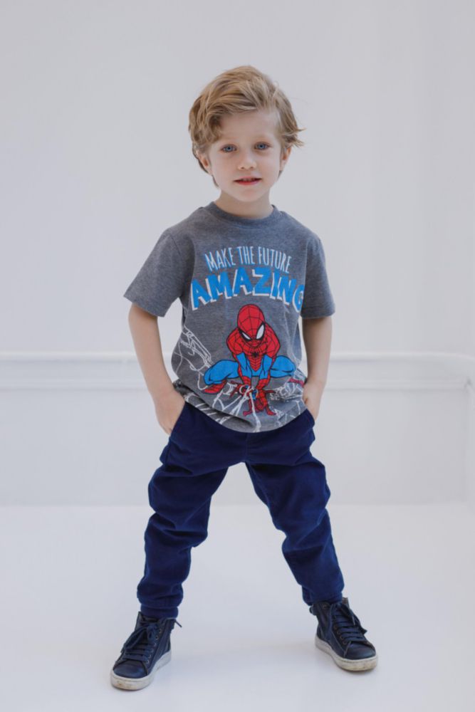 Camiseta Marvel 2-pack gris y rojo 7-8 para niños