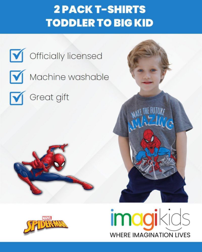 Camiseta Marvel 2-pack gris y rojo 7-8 para niños