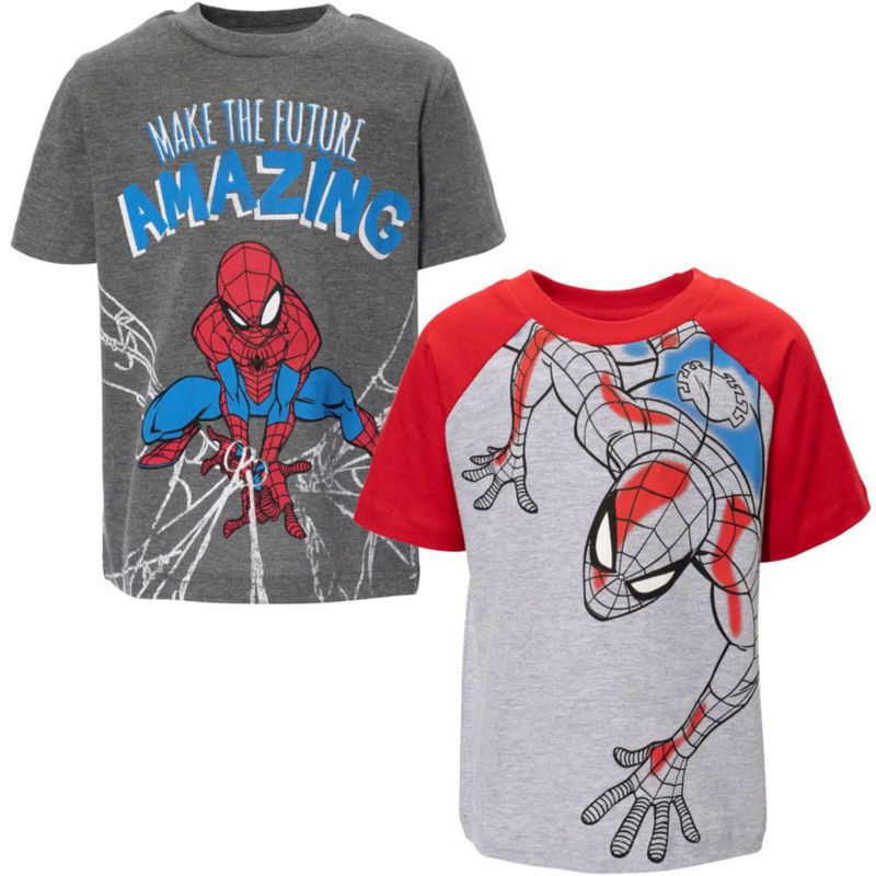 Camiseta Marvel 2-pack gris y rojo 7-8 para niños
