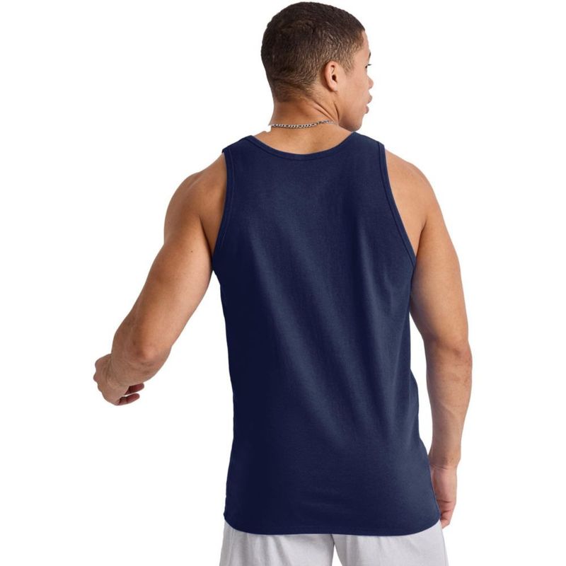 Camiseta sin mangas Hanes pack de 3 color azul marino atlético de algodón
