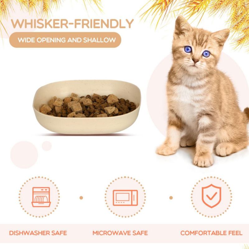 Tazón para gato HMDZMR 15 cm poco profundo 4 unidades reduce la fatiga de los bigotes