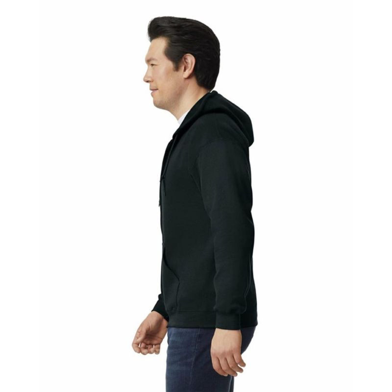 Sudadera con capucha con cremallera Gildan G18600 negra (multipack)