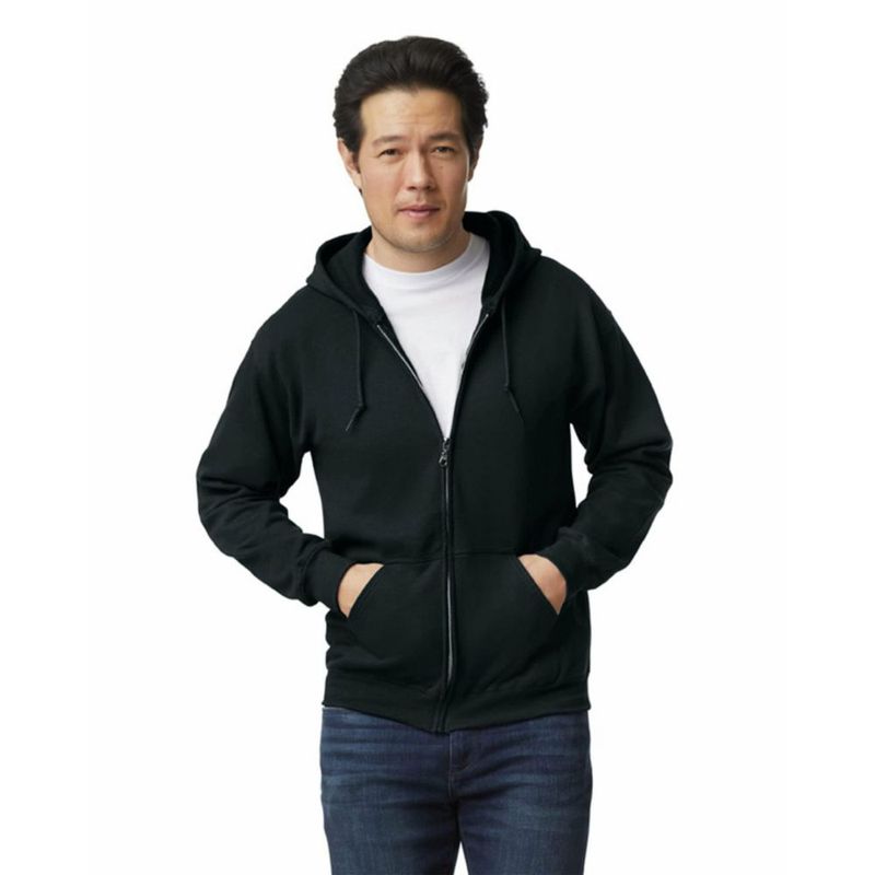 Sudadera con capucha con cremallera Gildan G18600 negra (multipack)
