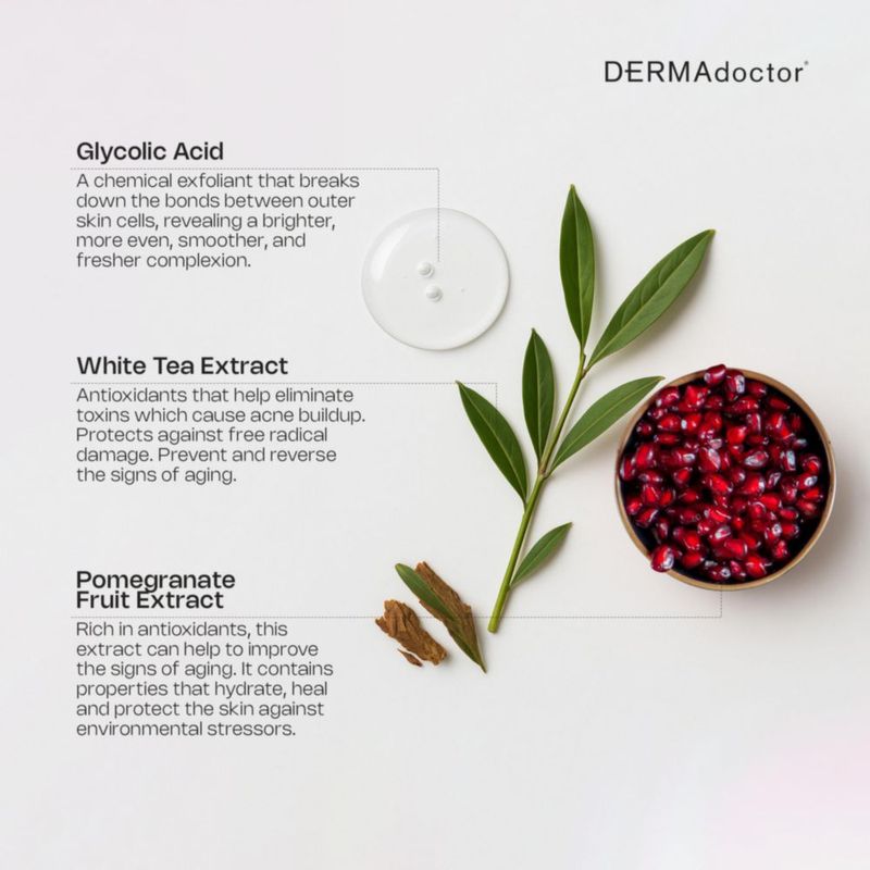 Limpiador facial DERMAdoctor 210 ml con ácido glicólico antiarrugas