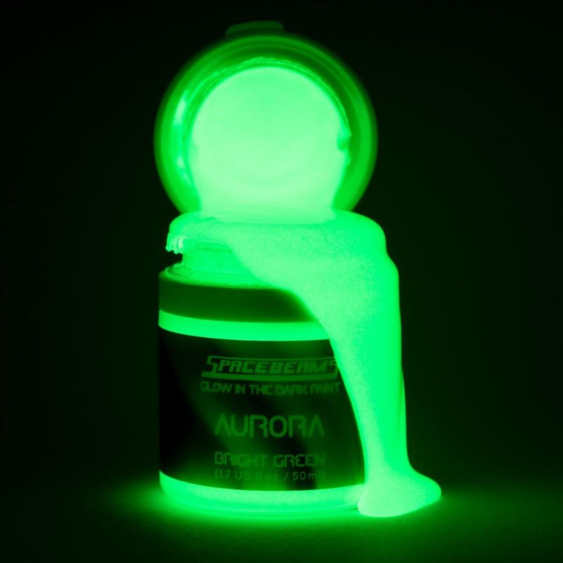 Pintura SpaceBeams 50 ml Verde Brillante que Brilla en la Oscuridad