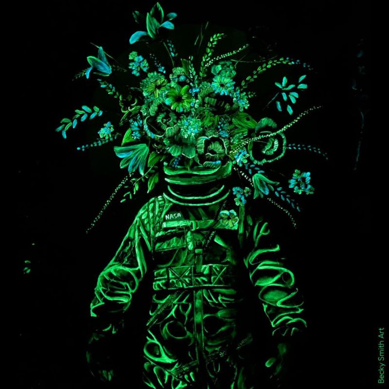 Pintura SpaceBeams 50 ml Verde Brillante que Brilla en la Oscuridad