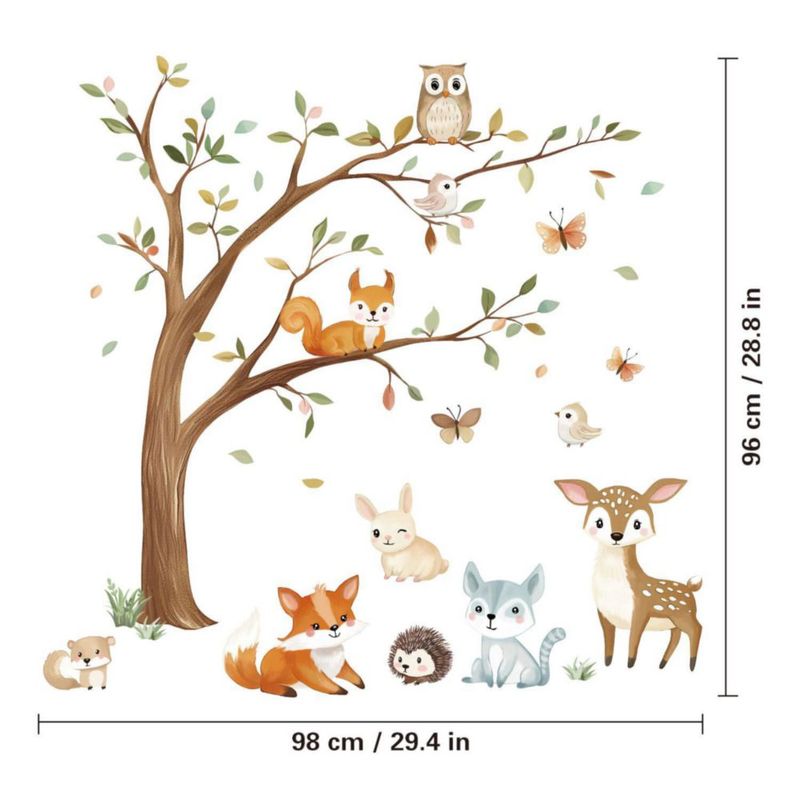 Pegatinas de Pared Quinspir Animales del Bosque – Decoración Forestal
