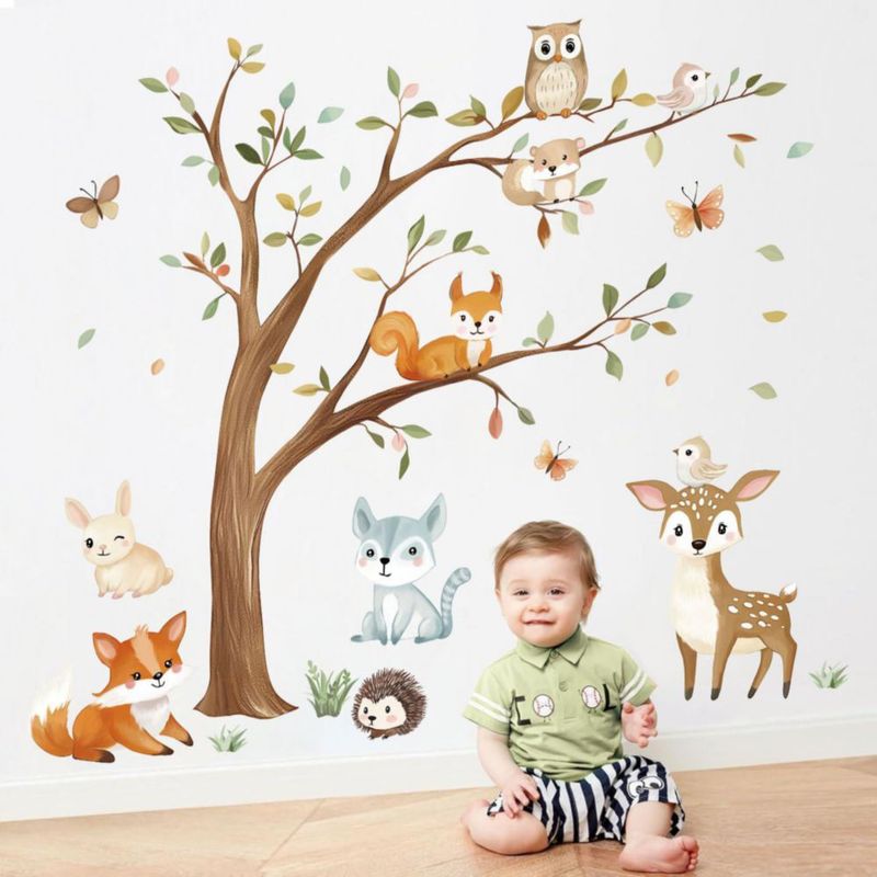 Pegatinas de Pared Quinspir Animales del Bosque – Decoración Forestal
