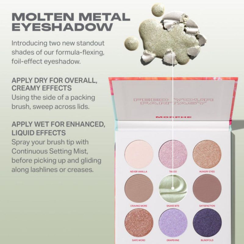 Paleta de sombras de ojos MORPHE 0.35 oz con acabados metalizados mate y con brillo
