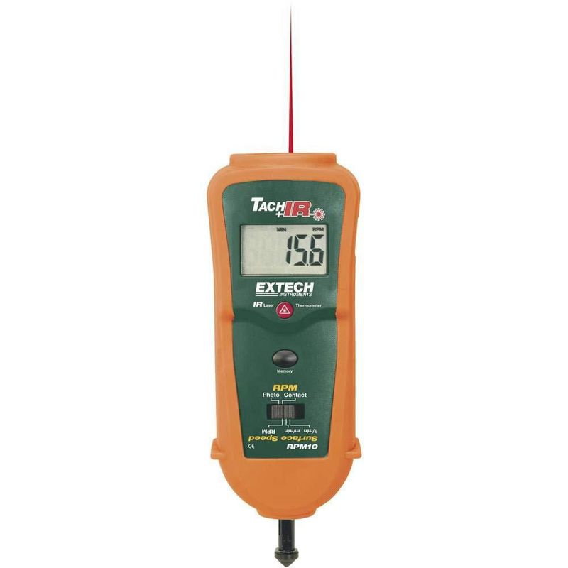 Taquímetro Extech RPM10 con termómetro infrarrojo