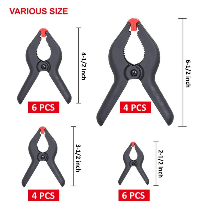 Pinzas de resorte FASTPRO 20 unidades 6‑16 cm con bolsa