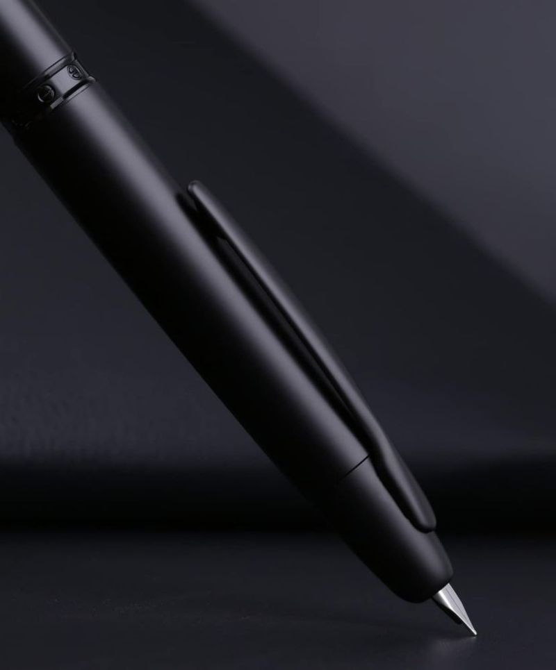 Pluma estilográfica erofa Majohn A1 Extra Fina 138 mm Negro Mate