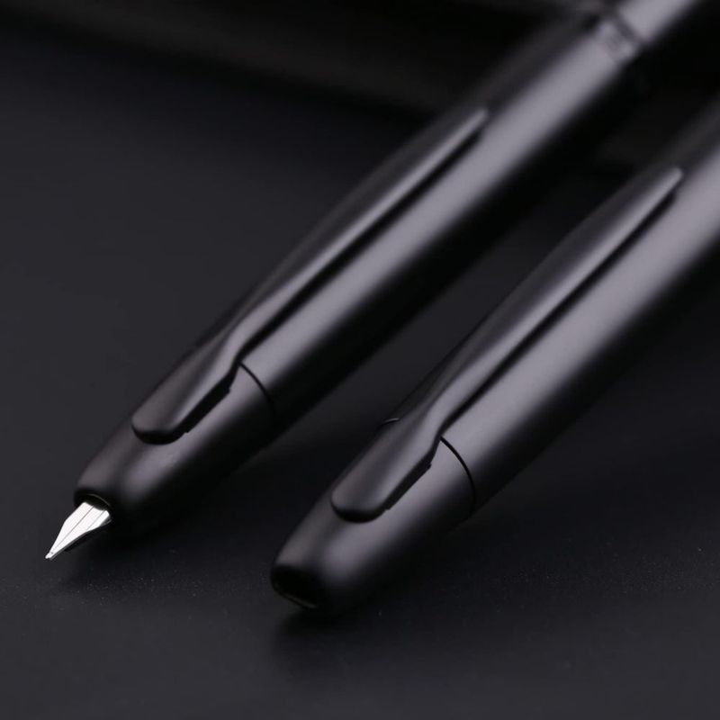 Pluma estilográfica erofa Majohn A1 Extra Fina 138 mm Negro Mate