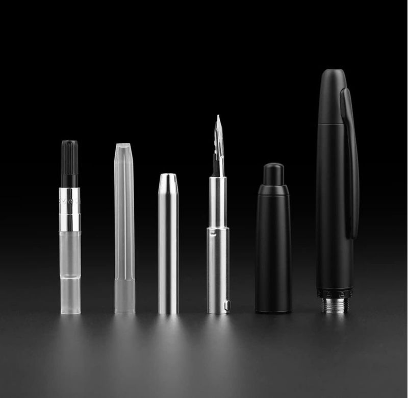 Pluma estilográfica erofa Majohn A1 Extra Fina 138 mm Negro Mate