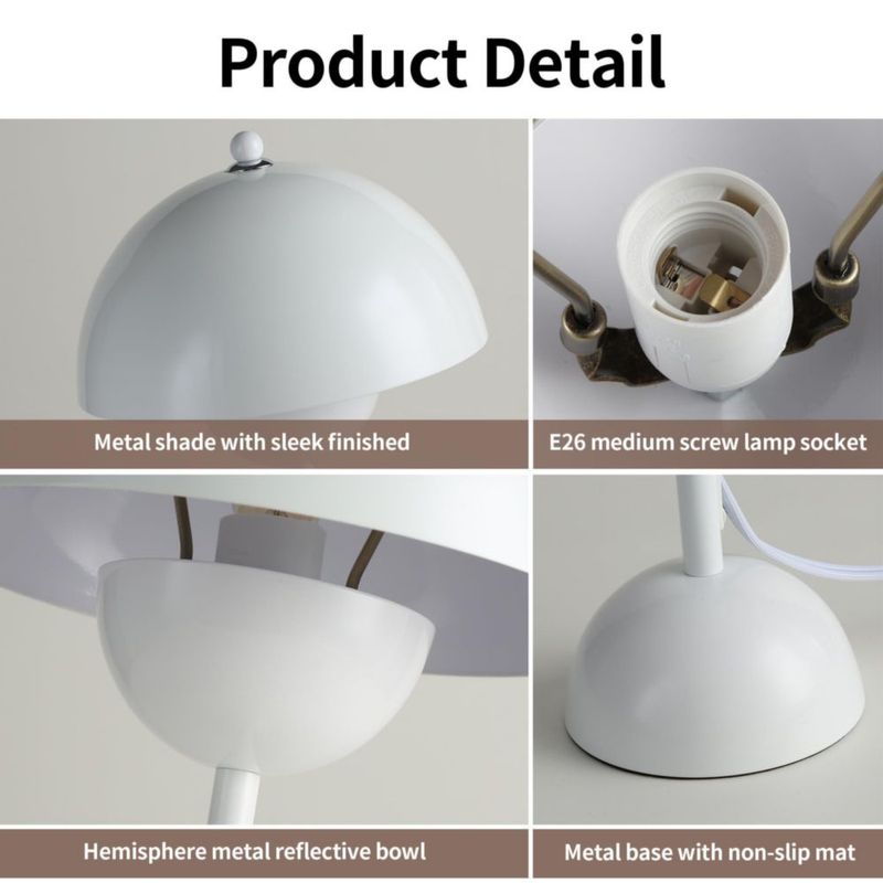 Lámpara de mesa COSYLUX 45 cm blanco brillante 110‑240 V