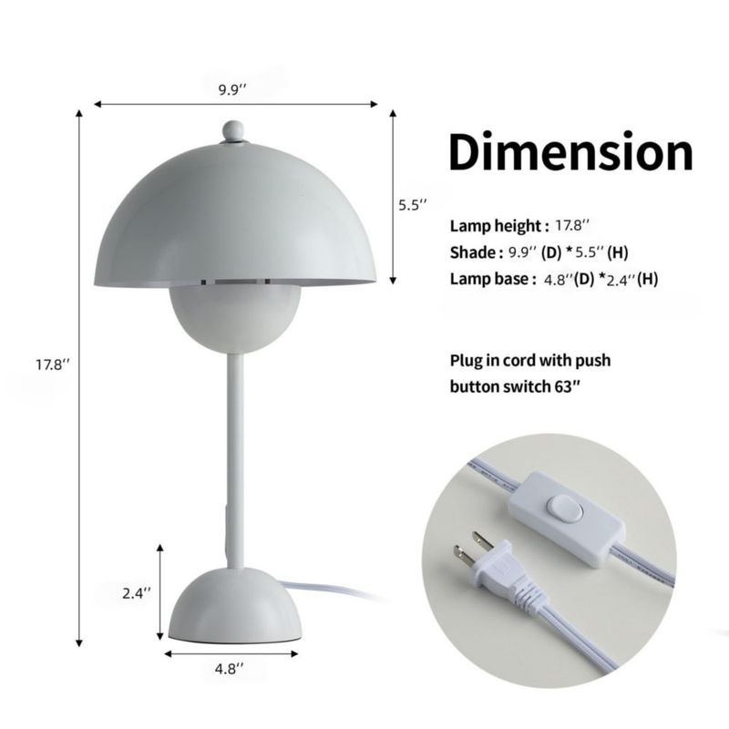 Lámpara de mesa COSYLUX 45 cm blanco brillante 110‑240 V