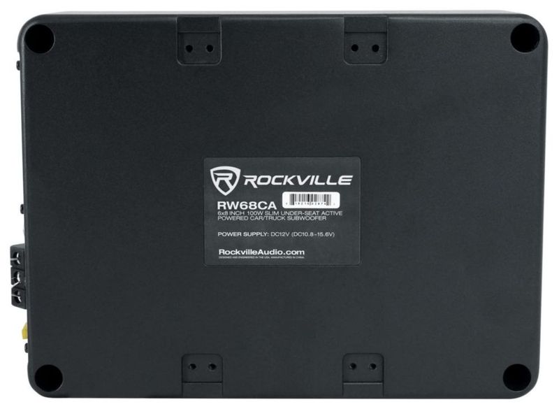 Subwoofer Rockville 6x8" Activo 400W Delgado bajo el asiento