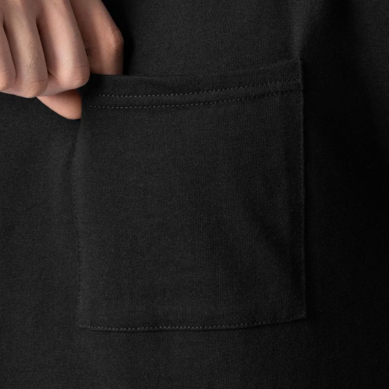 Camiseta Fruit of the Loom 4XL Negra pack de 2 con bolsillo